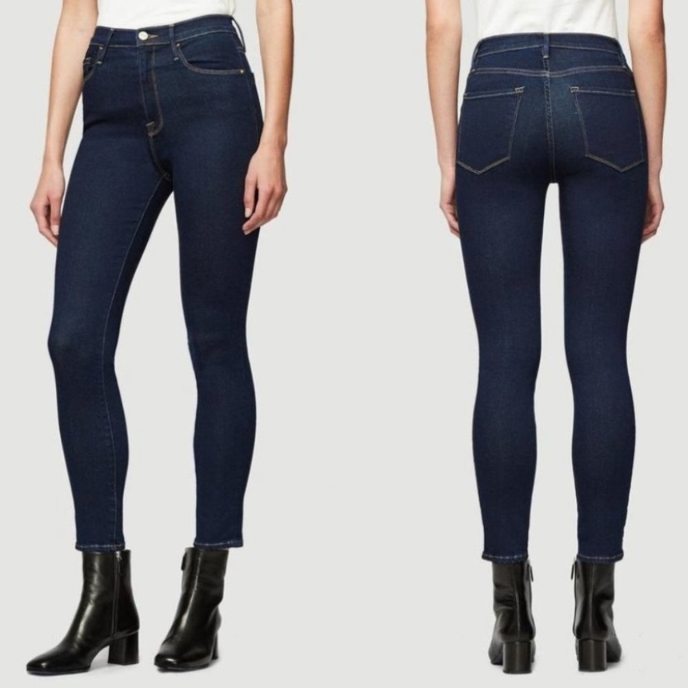 Frame Ali High Rise Cigarette Skinny Jeans in Grove Street Wash Denim size 27